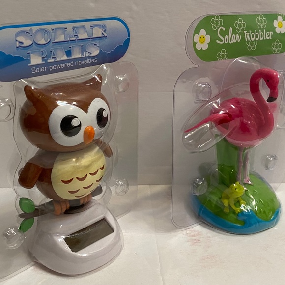 Accents Set 2 Flamingobaby Owl Solar Powered Bobble Toy Poshmark